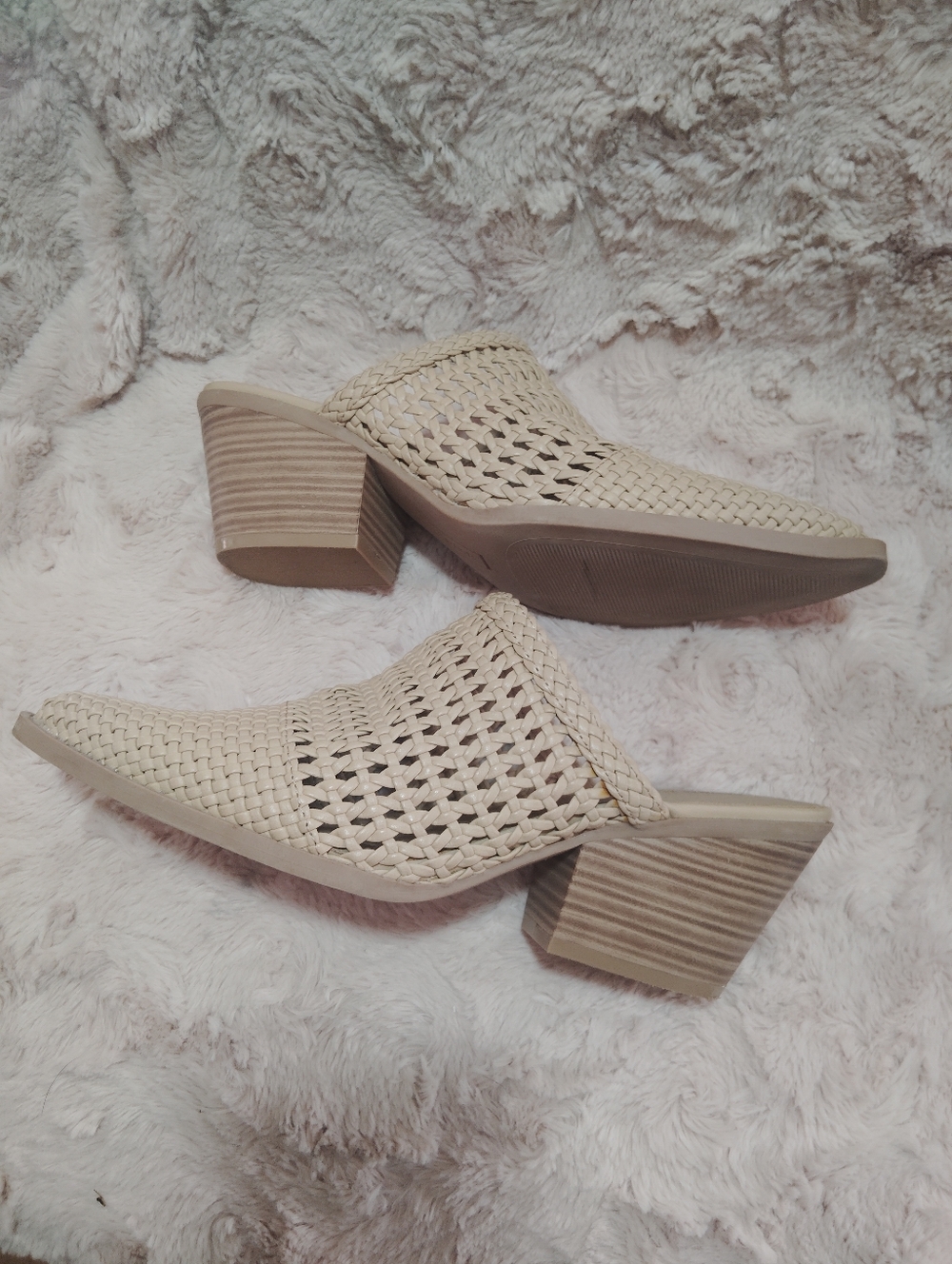 Seven Dials, Quinton Block Heel Woven Pointed-Toe Mules. Size 7.5 - Picture 6 of 8